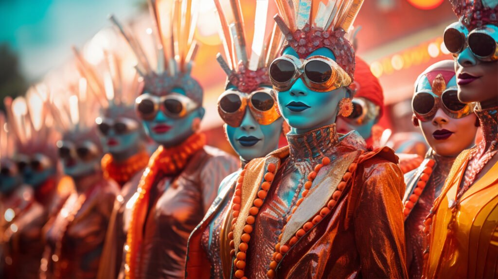 futuristic character carnival portrait