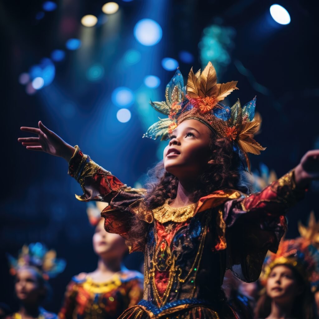 young kids performing play theatre stage celebrate world theatre day